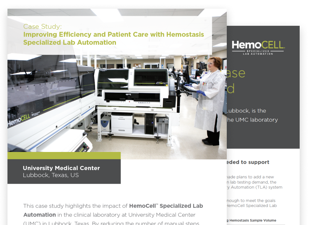 Photo of the cover page for the Werfen case study with University Medical Center in Lubbock, Texas Photo of the cover page for the Werfen case study with University Medical Center in Lubbock, Texas